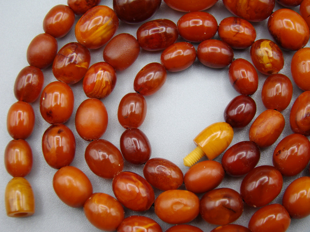 Antique Baltic egg yolk Natural Amber Necklace - Kingdom of Antique Arts