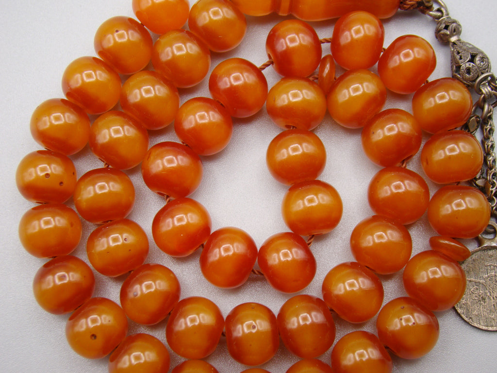 Antique Beautiful Bakelite Amber Rosary beads - Kingdom of Antique Arts