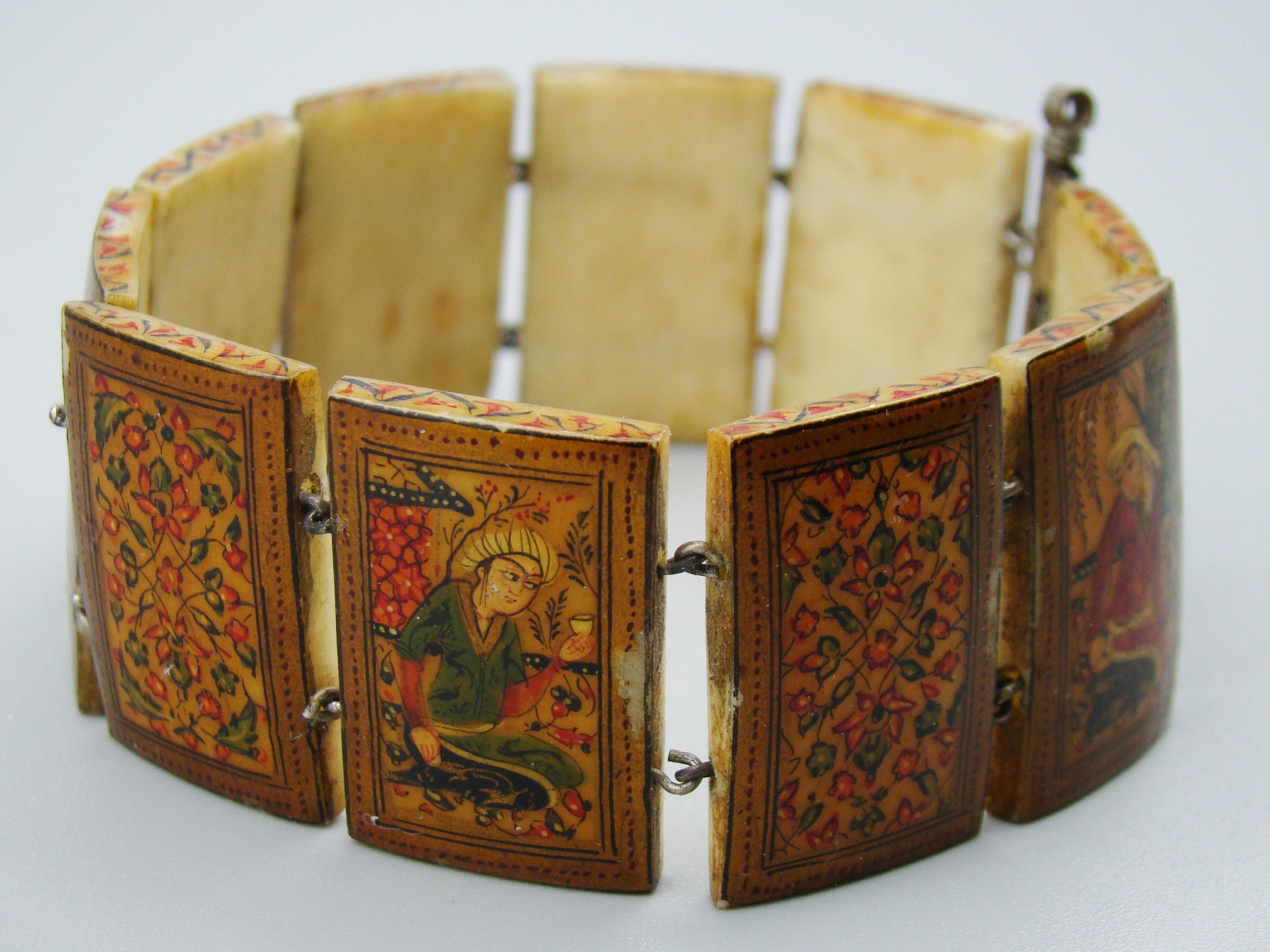 Antique Natural Bone Bracelet with Enamel - Collection Piece - Kingdom of Antique Arts