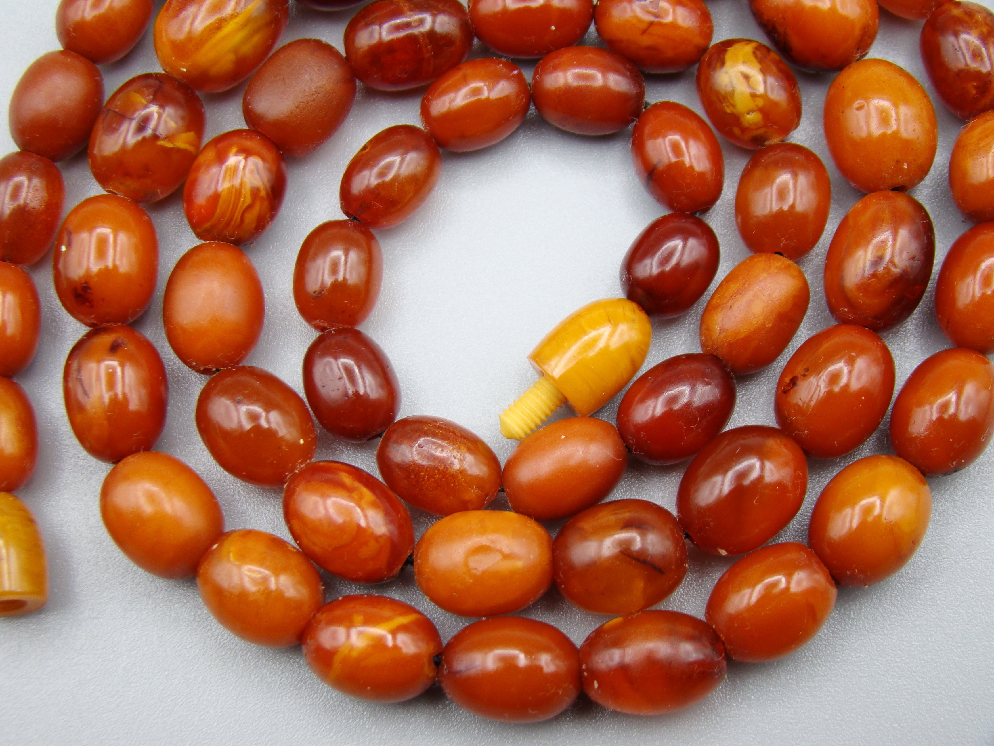 Antique Baltic egg yolk Natural Amber Necklace - Kingdom of Antique Arts