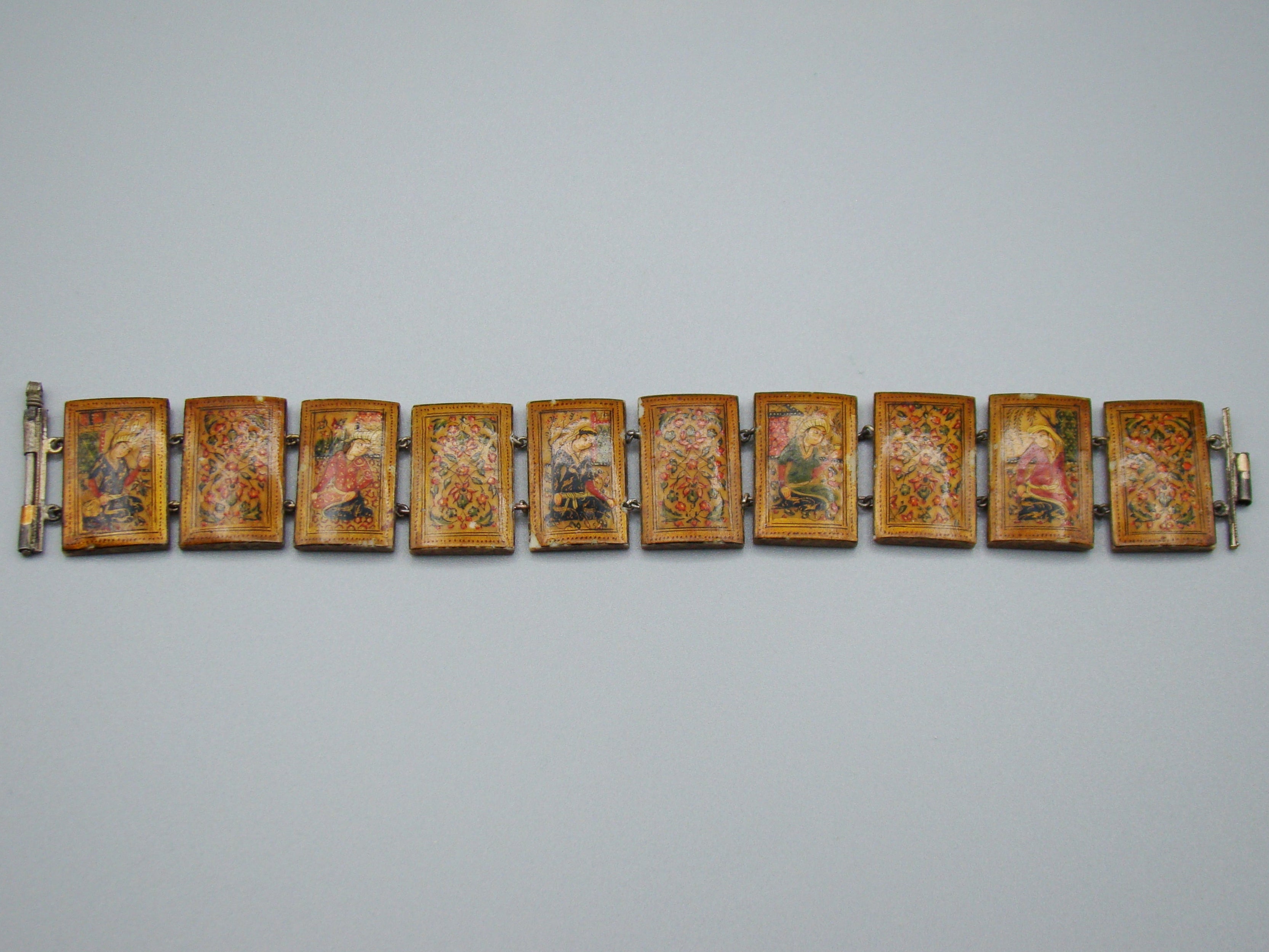 Antique Natural Bone Bracelet with Enamel - Collection Piece - Kingdom of Antique Arts