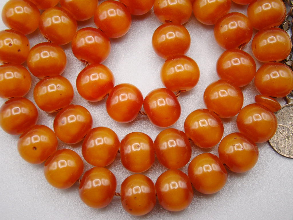 Antique Beautiful Bakelite Amber Rosary beads - Kingdom of Antique Arts