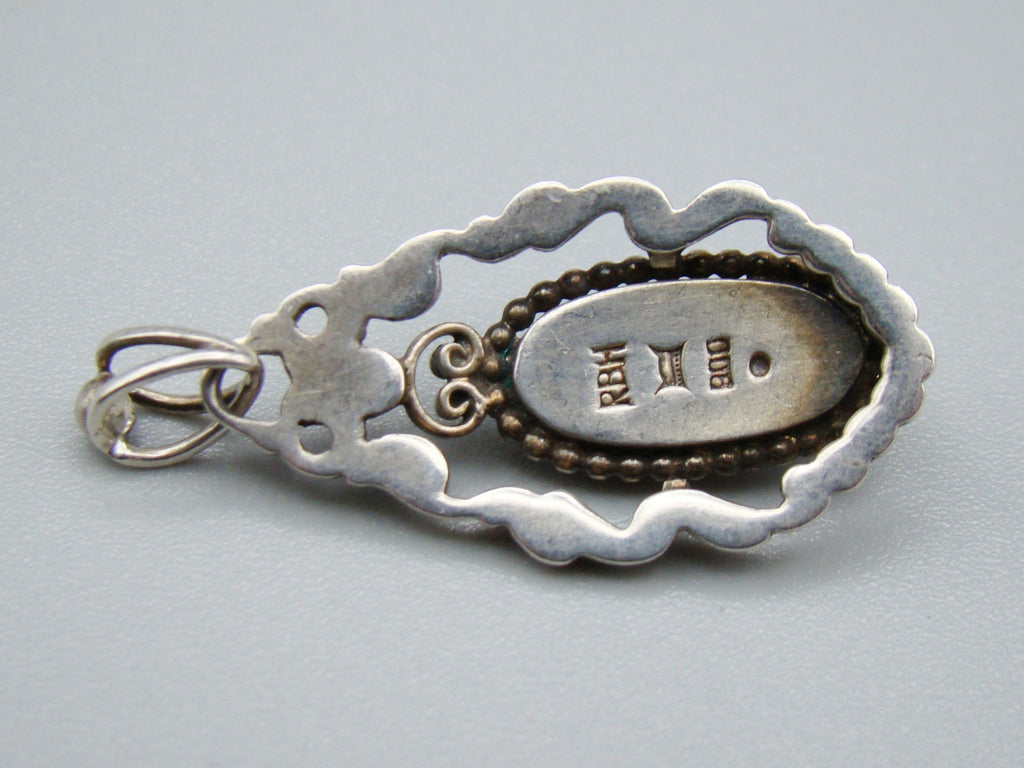 Antique Natural Undyed Mediterranean Silver 900 Red Coral Pendant - Kingdom of Antique Arts