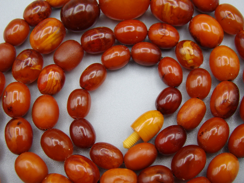 Antique Baltic egg yolk Natural Amber Necklace - Kingdom of Antique Arts