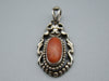 Antique Natural Undyed Mediterranean Silver 900 Red Coral Pendant - Kingdom of Antique Arts