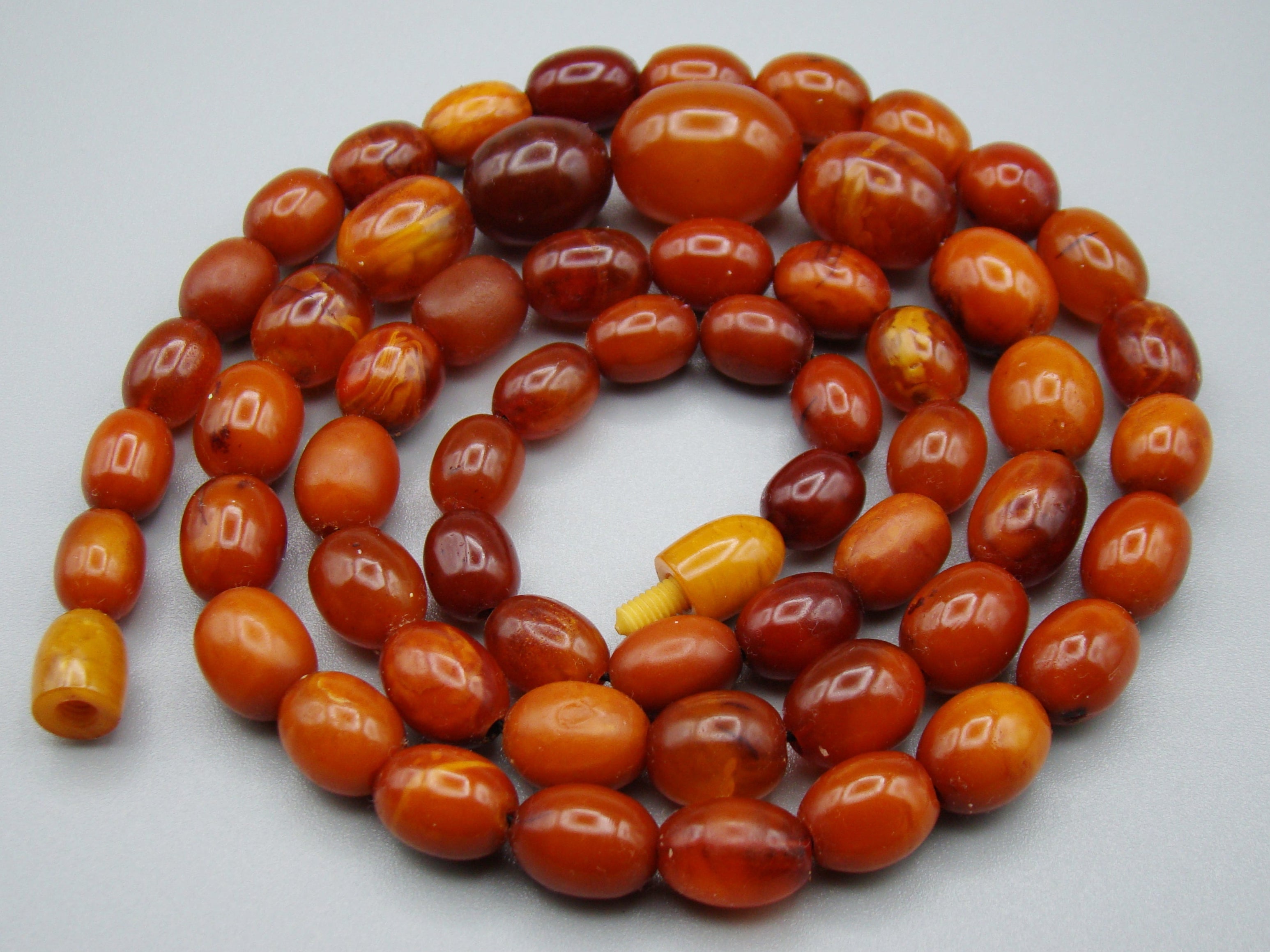 Antique Baltic egg yolk Natural Amber Necklace - Kingdom of Antique Arts