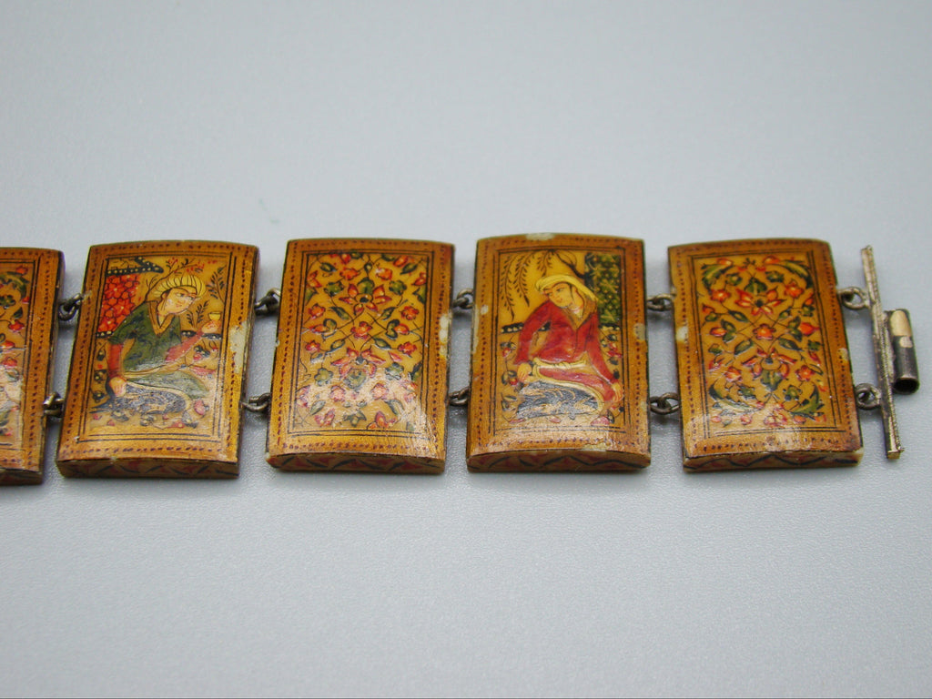 Antique Natural Bone Bracelet with Enamel - Collection Piece - Kingdom of Antique Arts