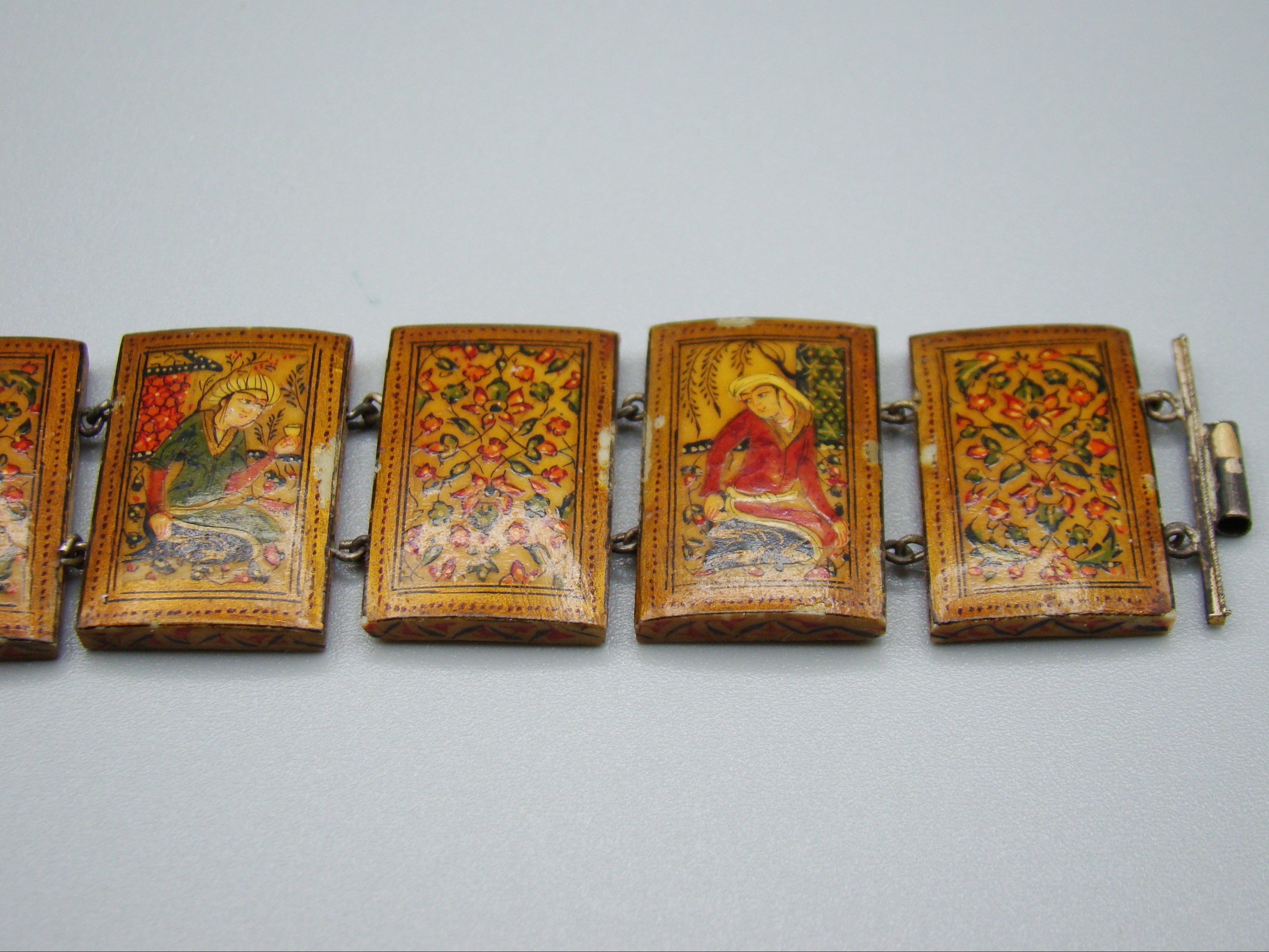 Antique Natural Bone Bracelet with Enamel - Collection Piece - Kingdom of Antique Arts
