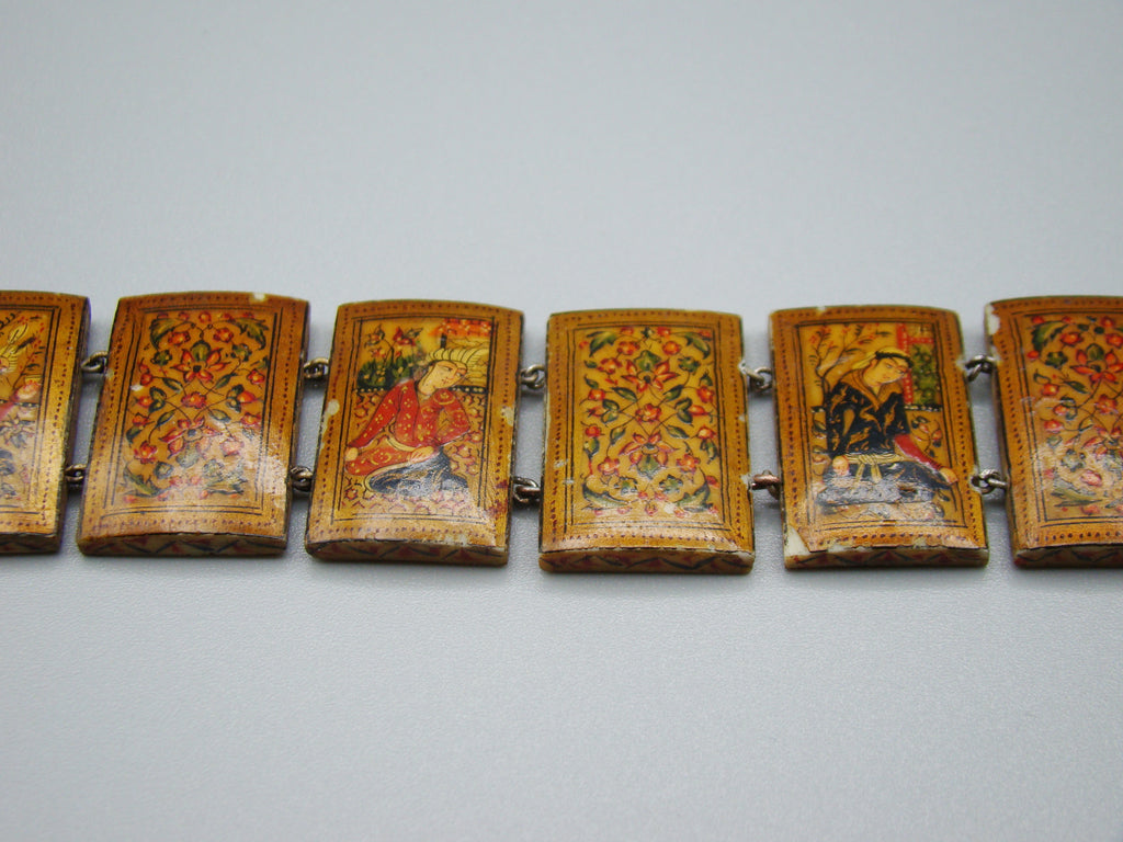 Antique Natural Bone Bracelet with Enamel - Collection Piece - Kingdom of Antique Arts