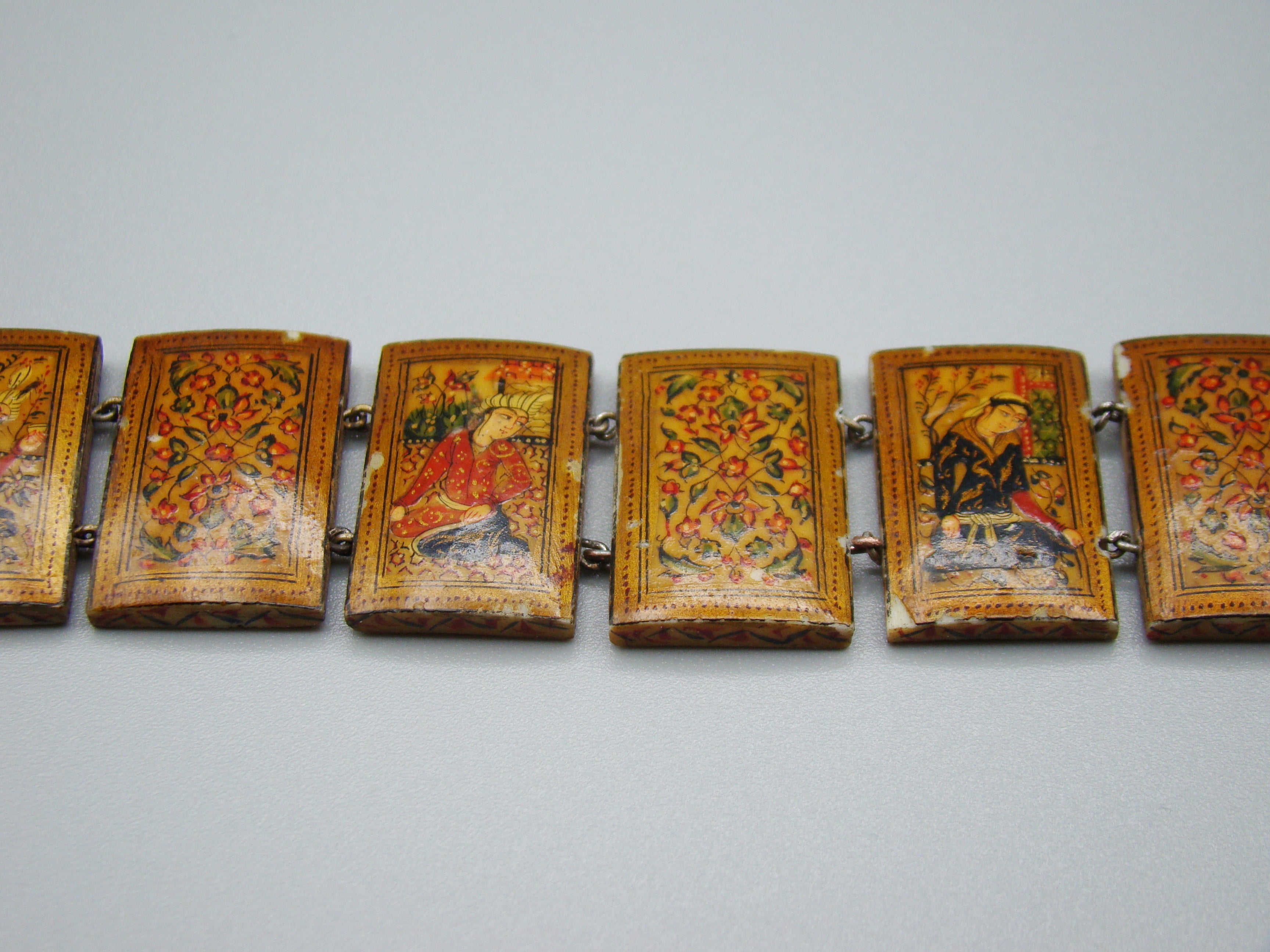 Antique Natural Bone Bracelet with Enamel - Collection Piece - Kingdom of Antique Arts