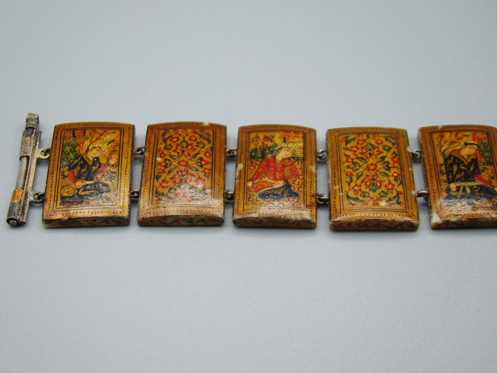 Antique Natural Bone Bracelet with Enamel - Collection Piece - Kingdom of Antique Arts