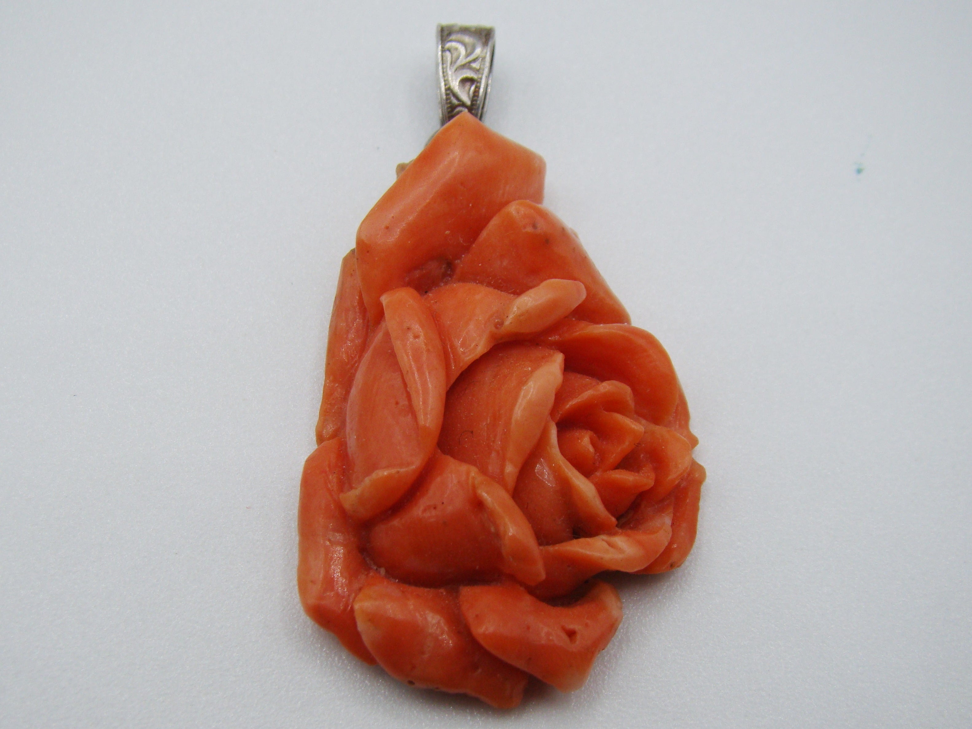 Antique Natural Mediterranean Dark red Coral Earrings + Orange Coral Pendant - Kingdom of Antique Arts