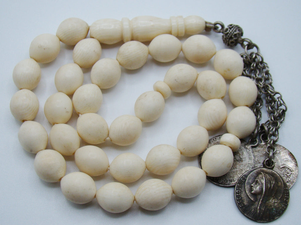 Antique Natural Elephant Ivory Rosary - Kingdom of Antique Arts