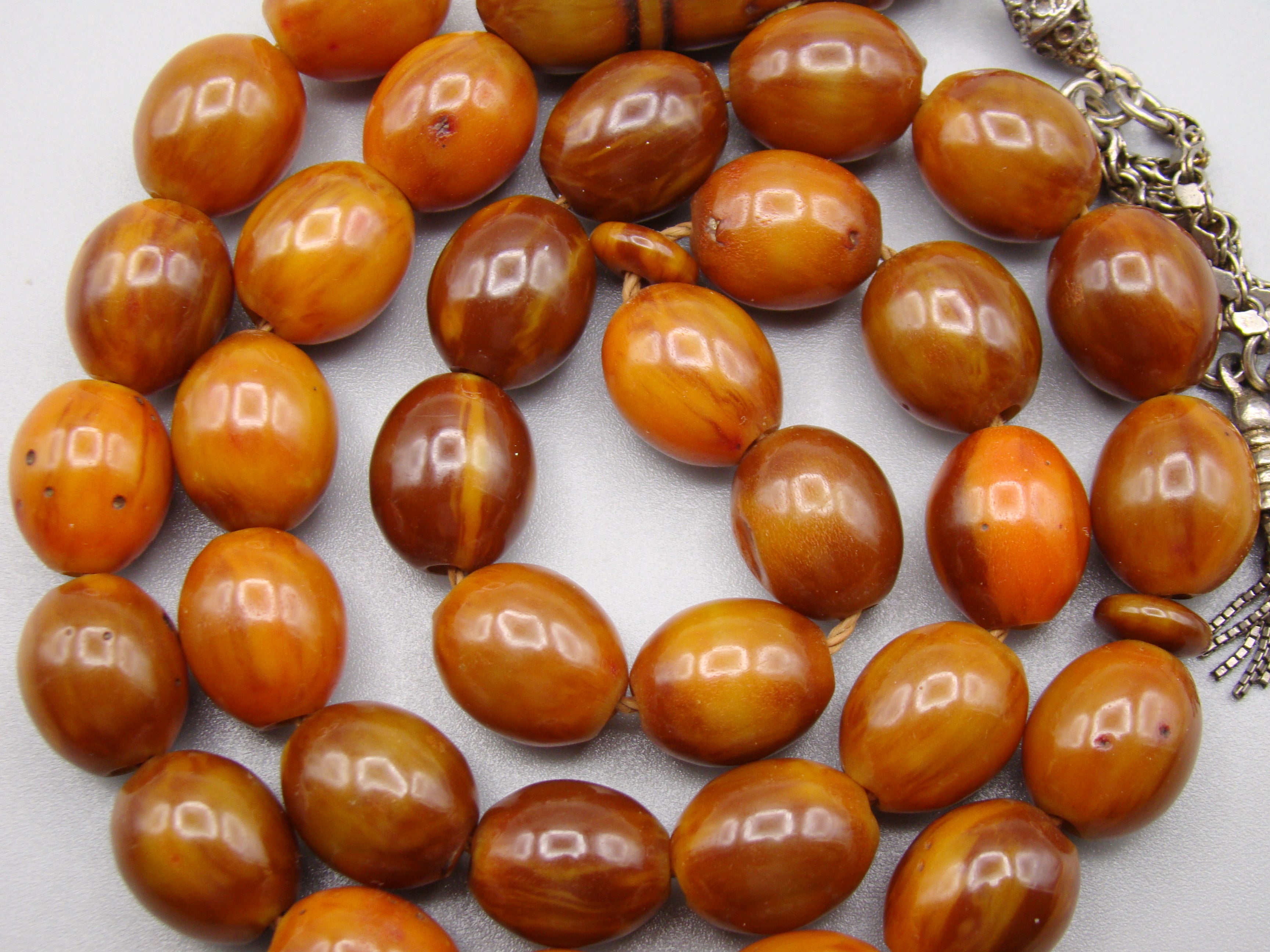Antique Beautiful Bakelite Amber Rosary beads - Kingdom of Antique Arts