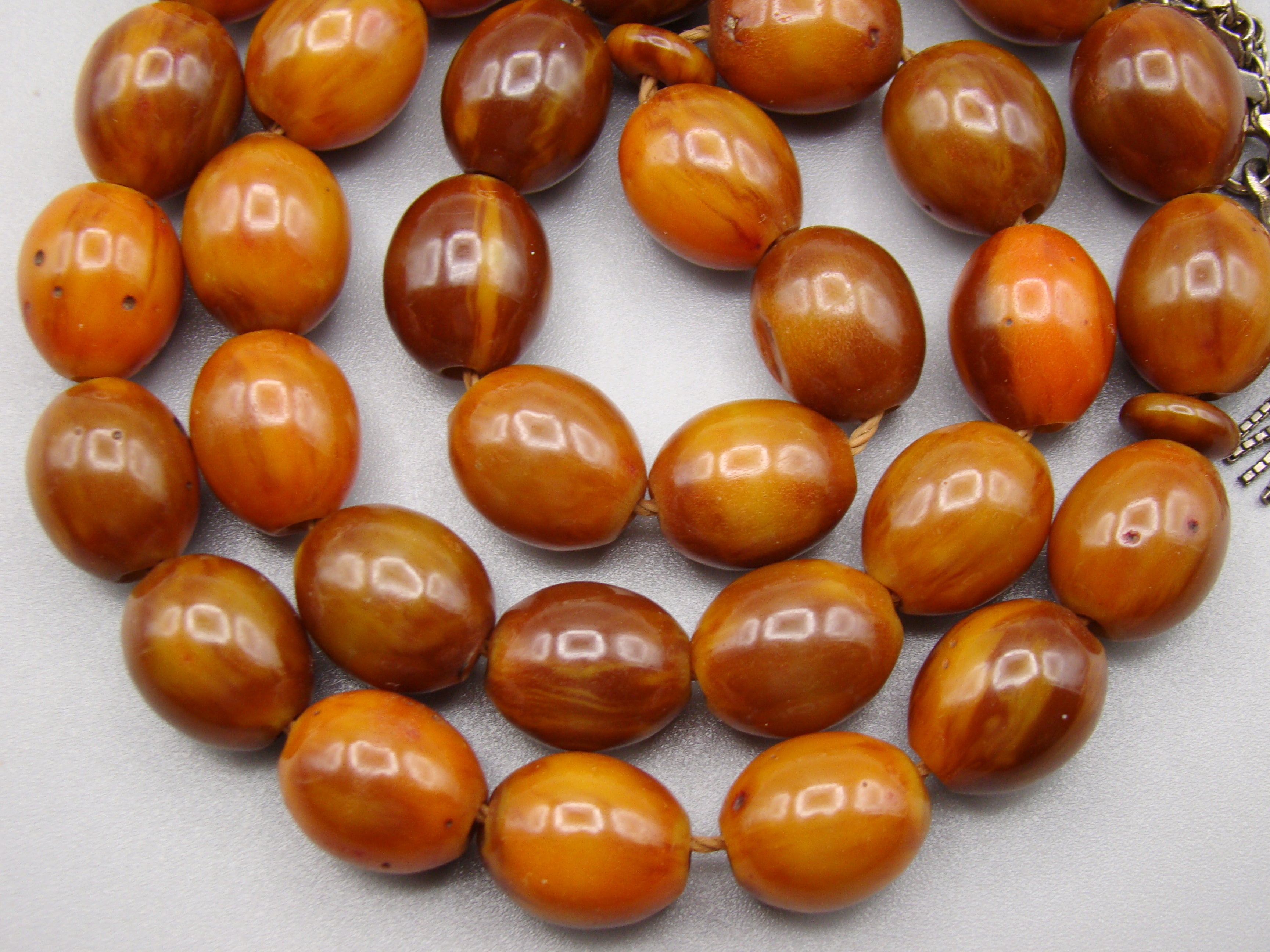 Antique Beautiful Bakelite Amber Rosary beads - Kingdom of Antique Arts