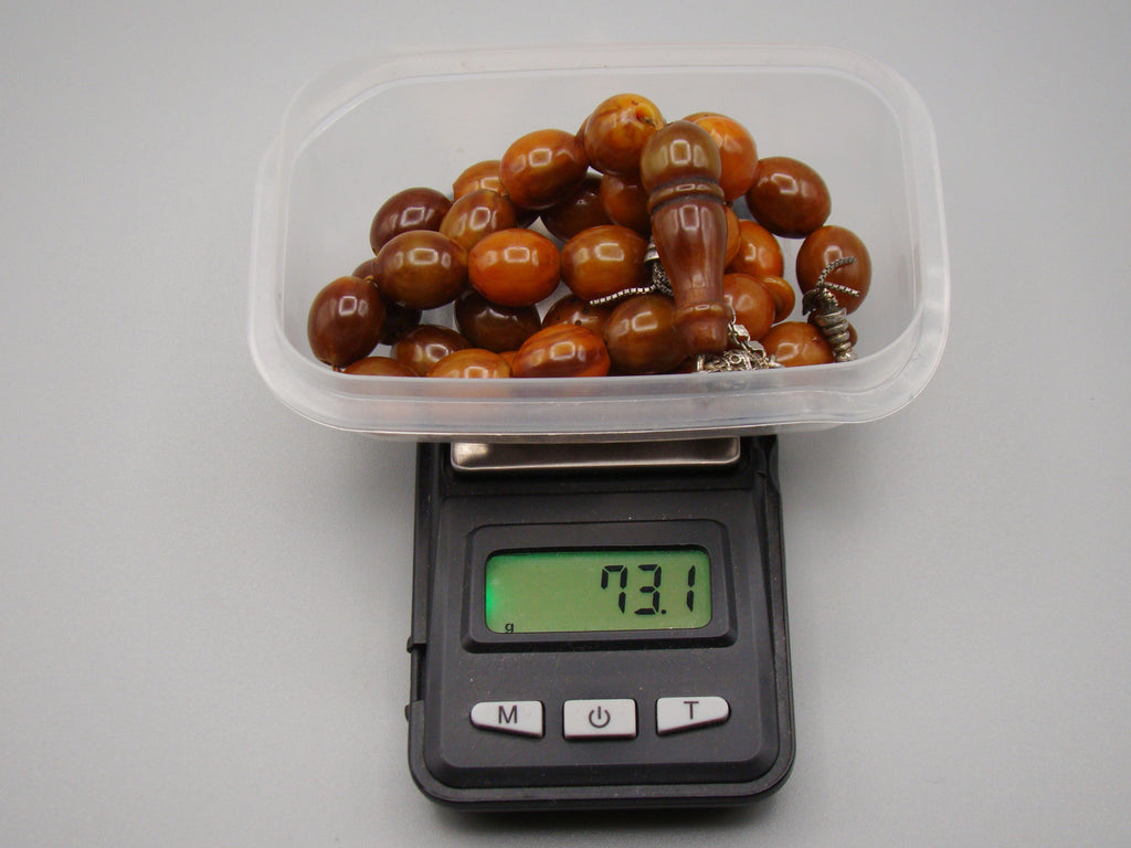 Antique Beautiful Bakelite Amber Rosary beads - Kingdom of Antique Arts
