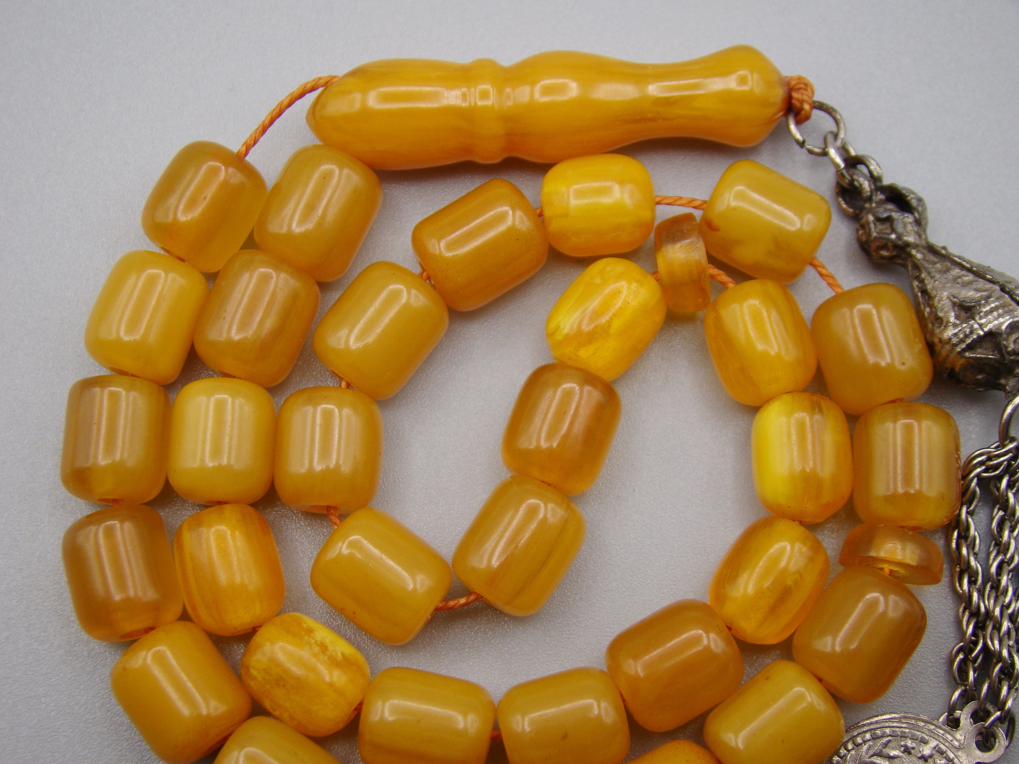 Antique Beautiful Bakelite Amber Rosary beads - Kingdom of Antique Arts