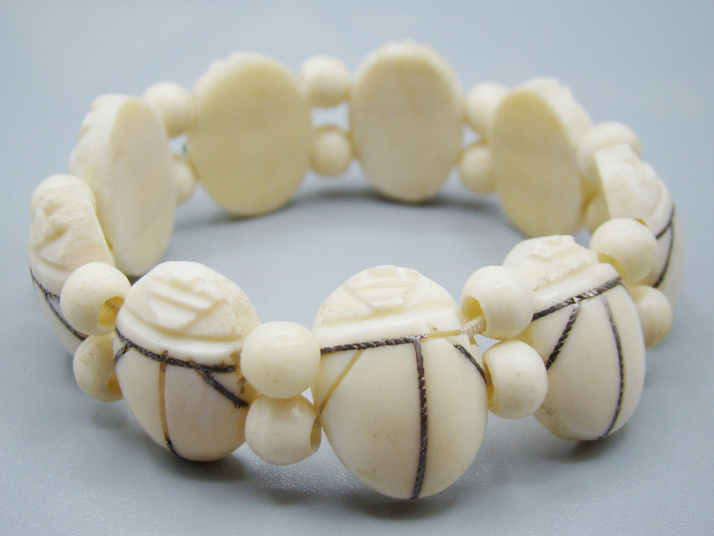 Antique Ivory, Natural Ivory, Ivory Bracelet, Mediterranean Ivory, handcarved Ivory, Asien Ivory, Elephant Ivory