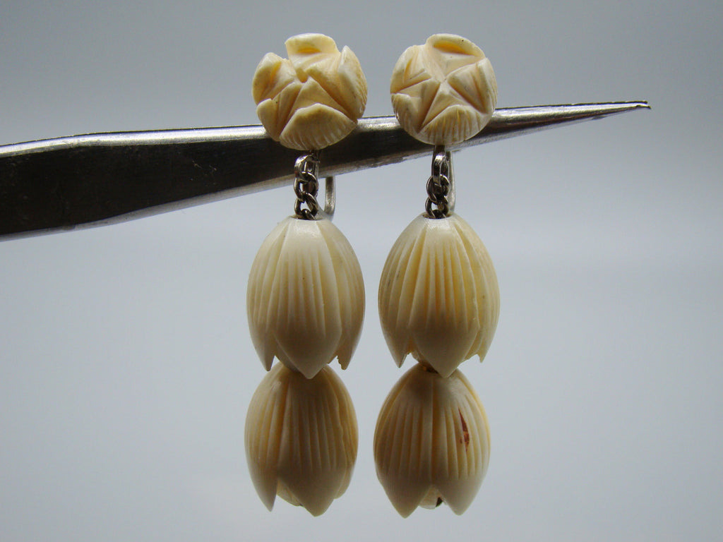 Antique Ivory, Natural Ivory, Ivory Necklace, Mediterranean Ivory, handcarved Ivory, Asien Ivory, Elephant Ivory, Ivory Chain, Ivory Earrings, Angel skin
