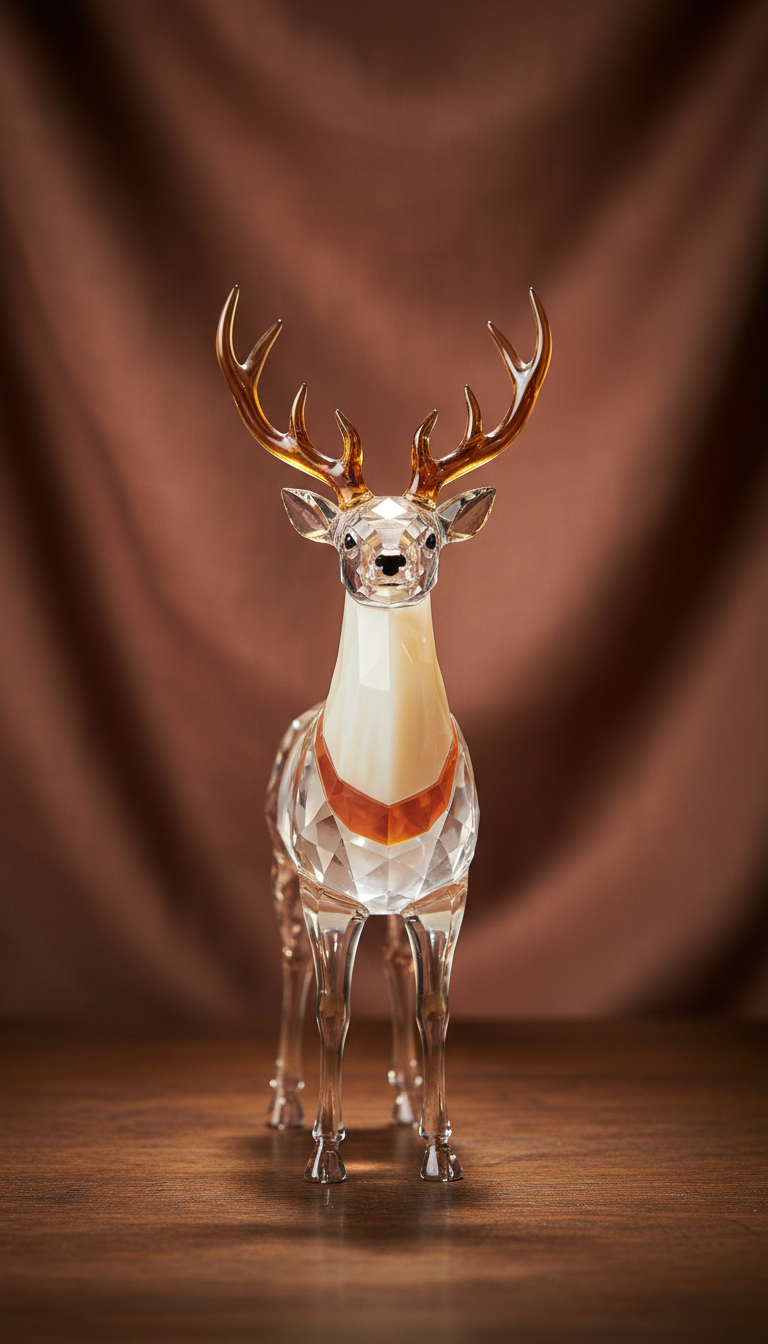 Crystal Stag Figurine with Faceted Detail