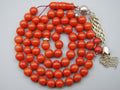antique coral, natural coral, undyed coral, dark red coral, blood red coral, Italian coral, pacific coral, Sardinian Coral, Coral beads, Coral Rosary beads, Coral chain, Coral necklace, sea coral, aka coral, silver 800 clasp