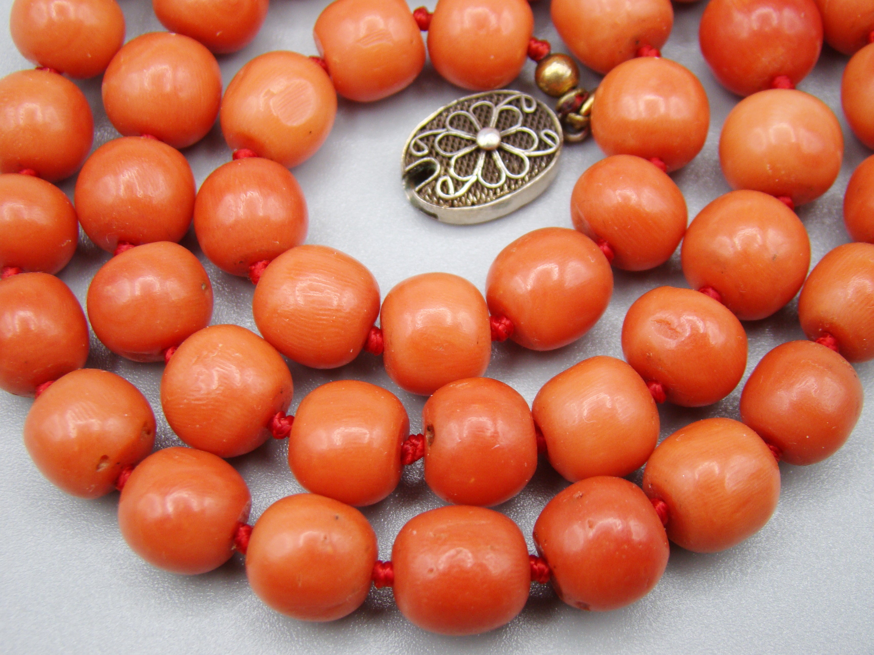 antique coral, natural coral, undyed coral, dark red coral, blood red coral, Italian coral, pacific coral, Sardinian Coral, Coral beads, Coral Rosary beads, Coral chain, Coral necklace, sea coral, Mediterranean coral, 2 strand chain, Mediterranean red beads