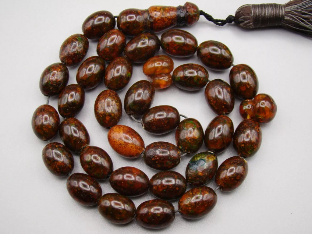 baltic amber, amber, antique, amber beads, egg Yolk, amber chain, Rosary beads, مسبحة, Masbaha, Muslim prayer beads حبيت الدورة ,العنبر الهندى