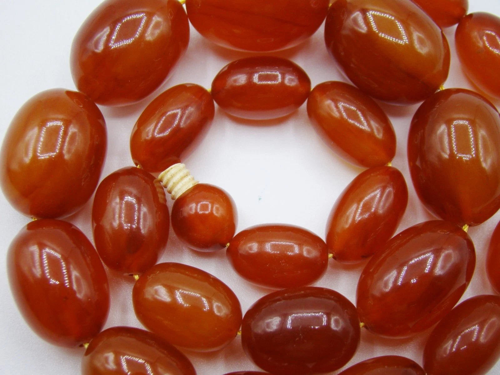 Antique Beautiful Bakelite Amber Necklace - Kingdom of Antique Arts