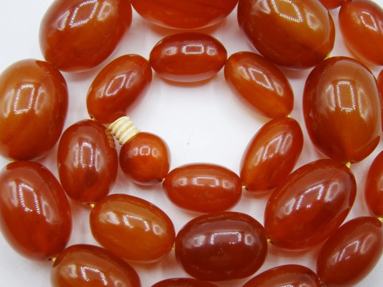Antique Beautiful Bakelite Amber Necklace - Kingdom of Antique Arts