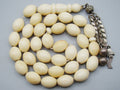 Antique Ivory, Natural Ivory, Mediterranean Ivory, handcarved Ivory, Asien Ivory, Elephant Ivory, Ivory Chain, Ivory necklace, Ivory Rosary, Rosary beads, مسبحة, Masbaha, Muslim prayer beads, Sterling Silver