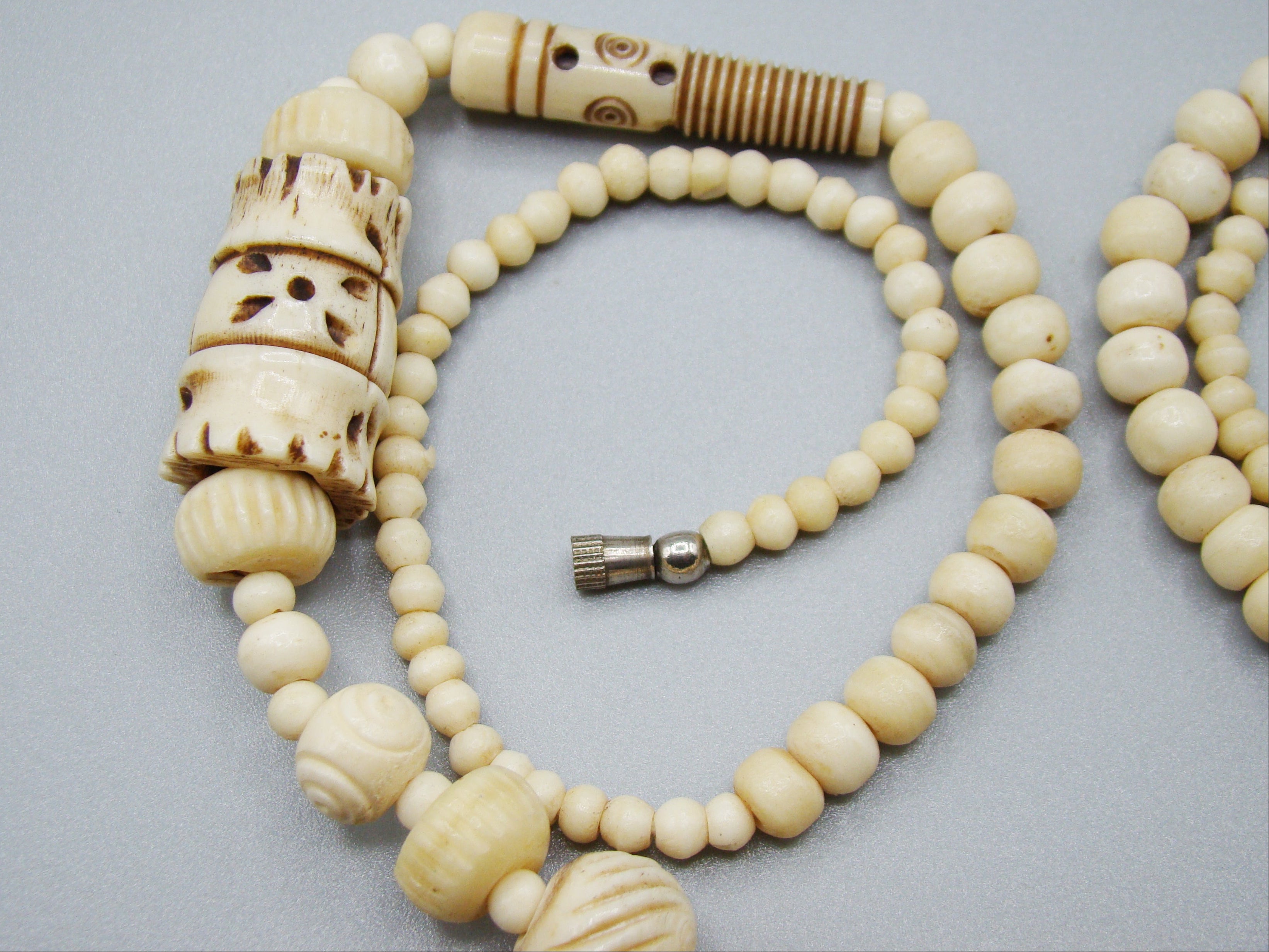 Antique Natural Bone Necklace with Pendant - Kingdom of Antique Arts