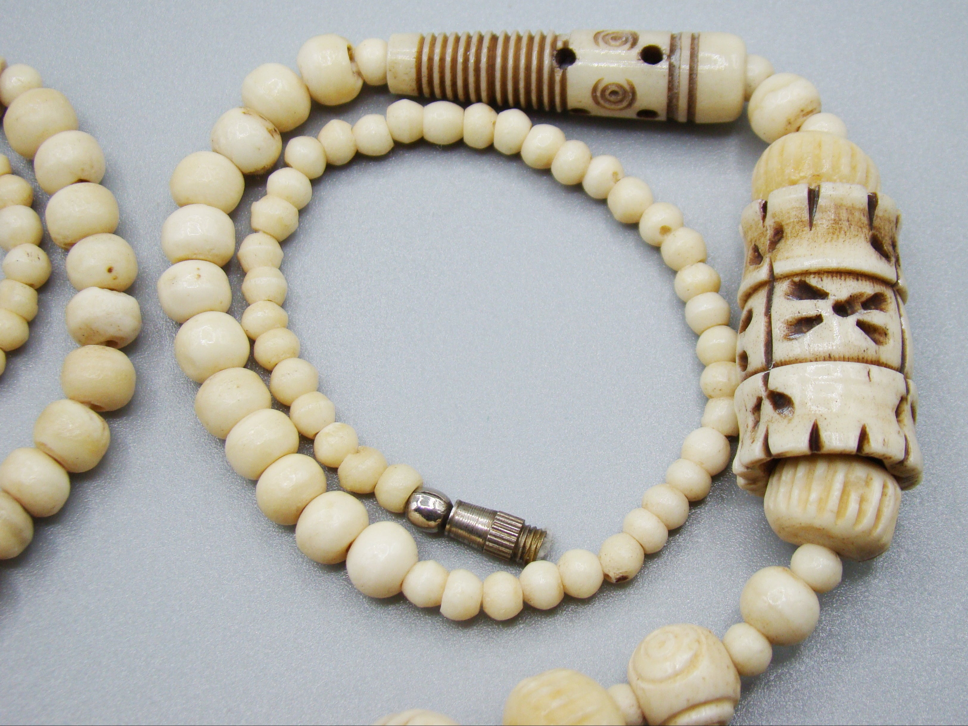 Antique Natural Bone Necklace with Pendant - Kingdom of Antique Arts