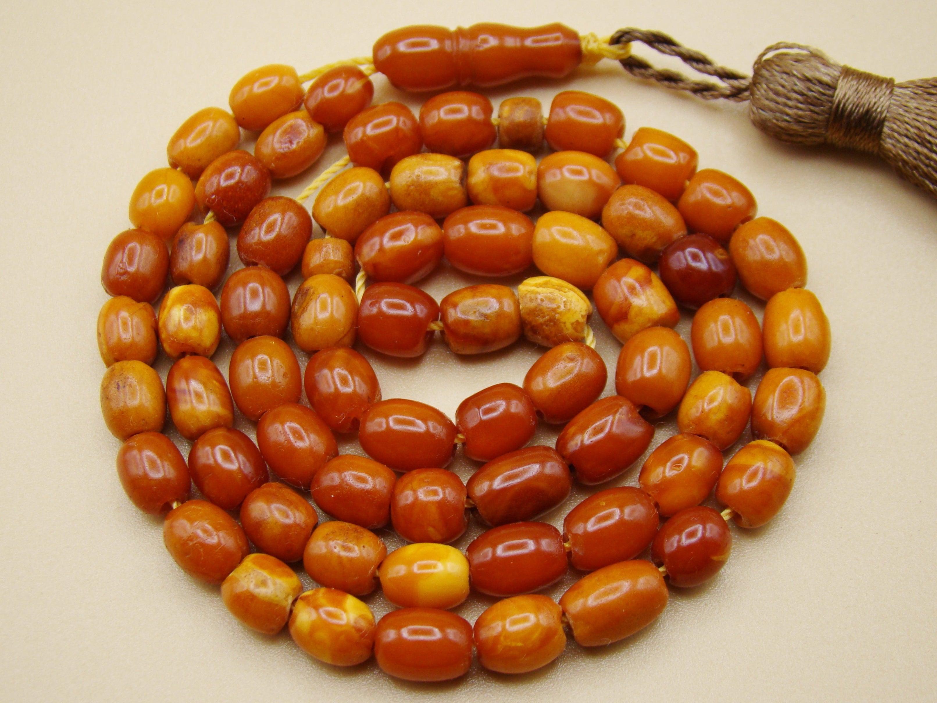 baltic amber, amber, antique, amber beads, egg Yolk, amber chain, Rosary beads, مسبحة, Masbaha, Muslim prayer beads حبيت الدورة ,العنبر الهندى, Rosary, Sterling Silver, Tassel, natural amber
