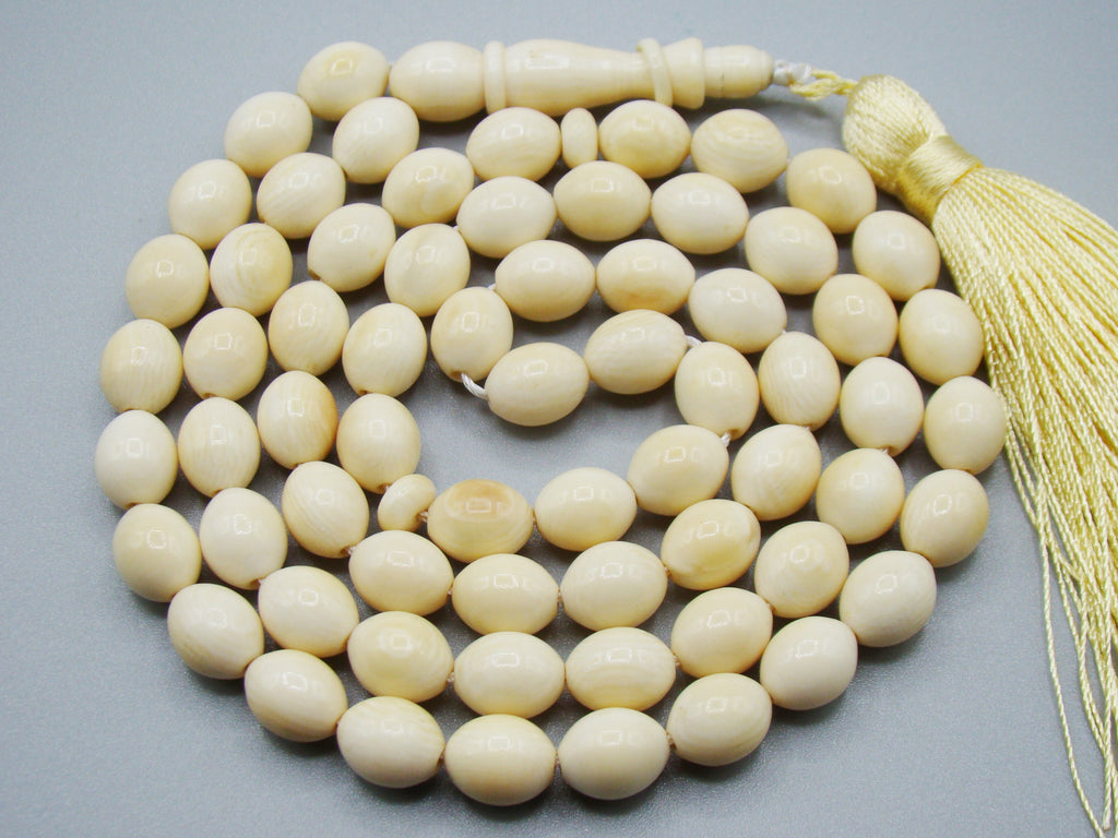 Antique Ivory, Natural Ivory, Mediterranean Ivory, handcarved Ivory, Asien Ivory, Elephant Ivory, Ivory Chain, Ivory necklace, Ivory Rosary, Rosary beads, مسبحة, Masbaha, Muslim prayer beads, Sterling Silver