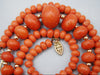 antique coral, natural coral, undyed coral, dark red coral, blood red coral, Italian coral, pacific coral, Sardinian Coral, red coral, sea coral, Mediterranean necklace, Mediterranean coral, Mediterranean chain, coral beads, handcarved, aka red, handcarved, 14 karat gold, 18 Karat Gold, 9 karat Gold