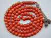 antique coral, natural coral, undyed coral, dark red coral, blood red coral, Italian coral, pacific coral, Sardinian Coral, Coral beads, Coral Rosary beads, coral chain, coral necklace, Rosary beads, coral Rosary, sea coral, aka coral, مسبحة, Sterling Silver Tassel