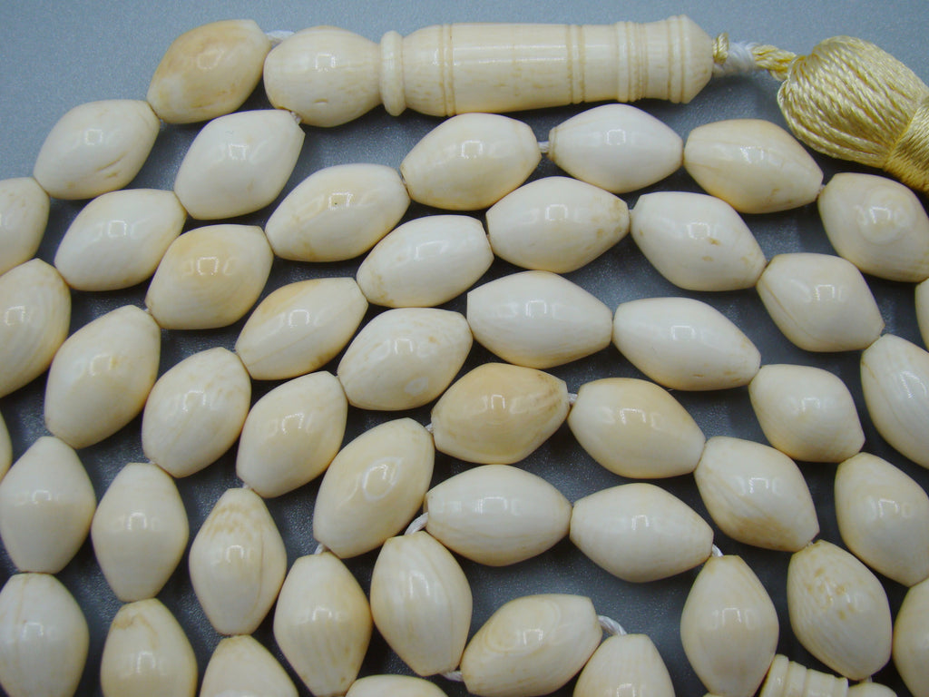 Antique Ivory, Natural Ivory, Mediterranean Ivory, handcarved Ivory, Asien Ivory, Elephant Ivory, Ivory Chain, Ivory necklace, Ivory Rosary, Rosary beads,  مسبحة, Masbaha, Muslim prayer beads, Sterling Silver