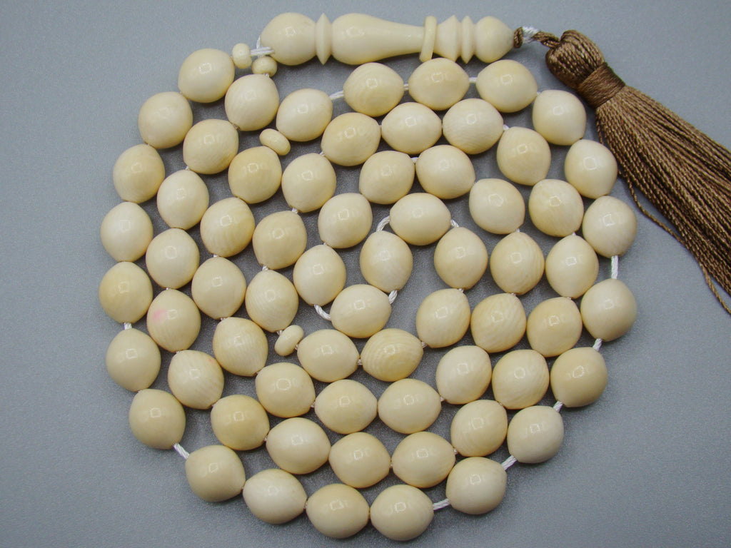 Antique Ivory, Natural Ivory, Mediterranean Ivory, handcarved Ivory, Asien Ivory, Elephant Ivory, Ivory Chain, Ivory necklace, Ivory Rosary, Rosary beads,  مسبحة, Masbaha, Muslim prayer beads, Sterling Silver