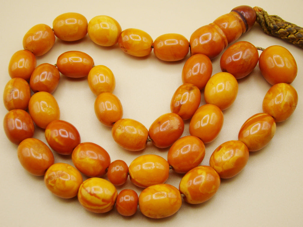 baltic amber, amber, antique, amber beads, egg Yolk, amber chain, Rosary beads, مسبحة, Masbaha, Muslim prayer beads حبيت الدورة ,العنبر الهندى, Rosary, Sterling Silver, Tassel, natural amber