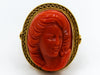 antique coral, natural coral, undyed coral, dark red coral, blood red coral, Italian coral, pacific coral, Sardinian Coral, sea coral, Mediterranean coral, Mediterranean red, Mediterranean ring, coral ring , 21 karat gold, momo red, momo ring, momo coral