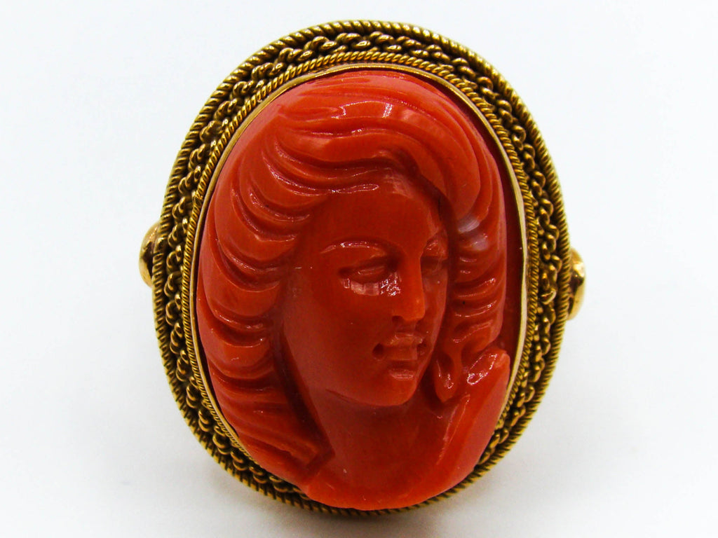 antique coral, natural coral, undyed coral, dark red coral, blood red coral, Italian coral, pacific coral, Sardinian Coral, sea coral, Mediterranean coral, Mediterranean red, Mediterranean ring, coral ring , 21 karat gold, momo red, momo ring, momo coral
