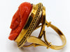 antique coral, natural coral, undyed coral, dark red coral, blood red coral, Italian coral, pacific coral, Sardinian Coral, sea coral, Mediterranean coral, Mediterranean red, Mediterranean ring, coral ring , 21 karat gold, momo red, momo ring, momo coral