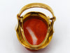 antique coral, natural coral, undyed coral, dark red coral, blood red coral, Italian coral, pacific coral, Sardinian Coral, sea coral, Mediterranean coral, Mediterranean red, Mediterranean ring, coral ring , 21 karat gold, momo red, momo ring, momo coral