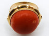 antique coral, natural coral, undyed coral, dark red coral, blood red coral, Italian coral, pacific coral, Sardinian Coral, red coral, sea coral, Mediterranean ring, Mediterranean coral, coral ring, handcarved, aka red, 14 karat gold