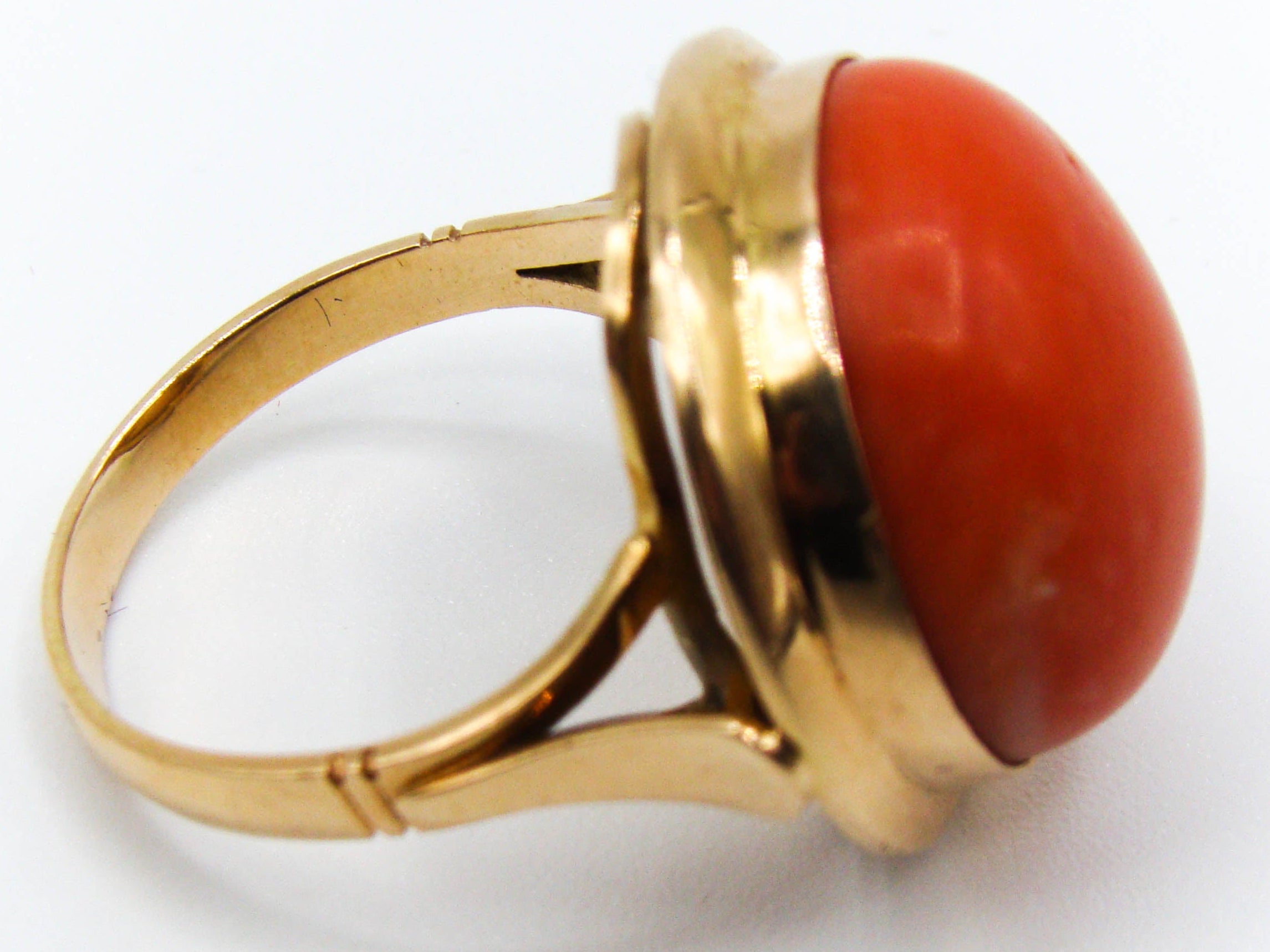 antique coral, natural coral, undyed coral, dark red coral, blood red coral, Italian coral, pacific coral, Sardinian Coral, red coral, sea coral, Mediterranean ring, Mediterranean coral, coral ring, handcarved, aka red, 14 karat gold