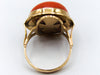 antique coral, natural coral, undyed coral, dark red coral, blood red coral, Italian coral, pacific coral, Sardinian Coral, red coral, sea coral, Mediterranean ring, Mediterranean coral, coral ring, handcarved, aka red, 14 karat gold