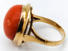 antique coral, natural coral, undyed coral, dark red coral, blood red coral, Italian coral, pacific coral, Sardinian Coral, red coral, sea coral, Mediterranean ring, Mediterranean coral, coral ring, handcarved, aka red, 14 karat gold
