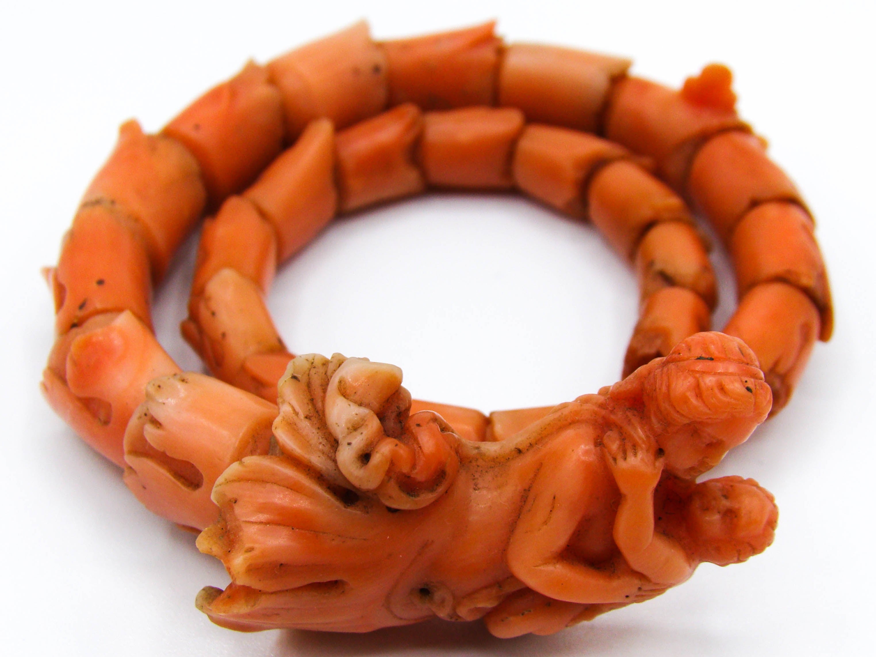 antique coral, natural coral, undyed coral, salmon coral, Italian coral, pacific coral, Sardinian Coral, sea coral, Mediterranean coral, Mediterranean bracelet, Mediterranean salmon, coral bracelet, handcarved coral, coral bracelet