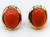 antique coral, natural coral, undyed coral, dark orange coral, Italian coral, pacific coral, Sardinian Coral, sea coral, Mediterranean coral, Mediterranean earrings, coral earrings, handcarved coral, 14 karat gold