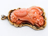 antique coral, natural coral, undyed coral, dark salmon coral, Italian coral, pacific coral, Sardinian Coral, sea coral, Mediterranean pendant, Mediterranean coral, coral pendant, handcarved coral, 14 karat gold, Diamond, salmon pendant